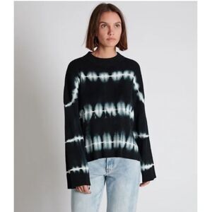 One Teaspoon Black and White Tie-Dye Sweatshirt